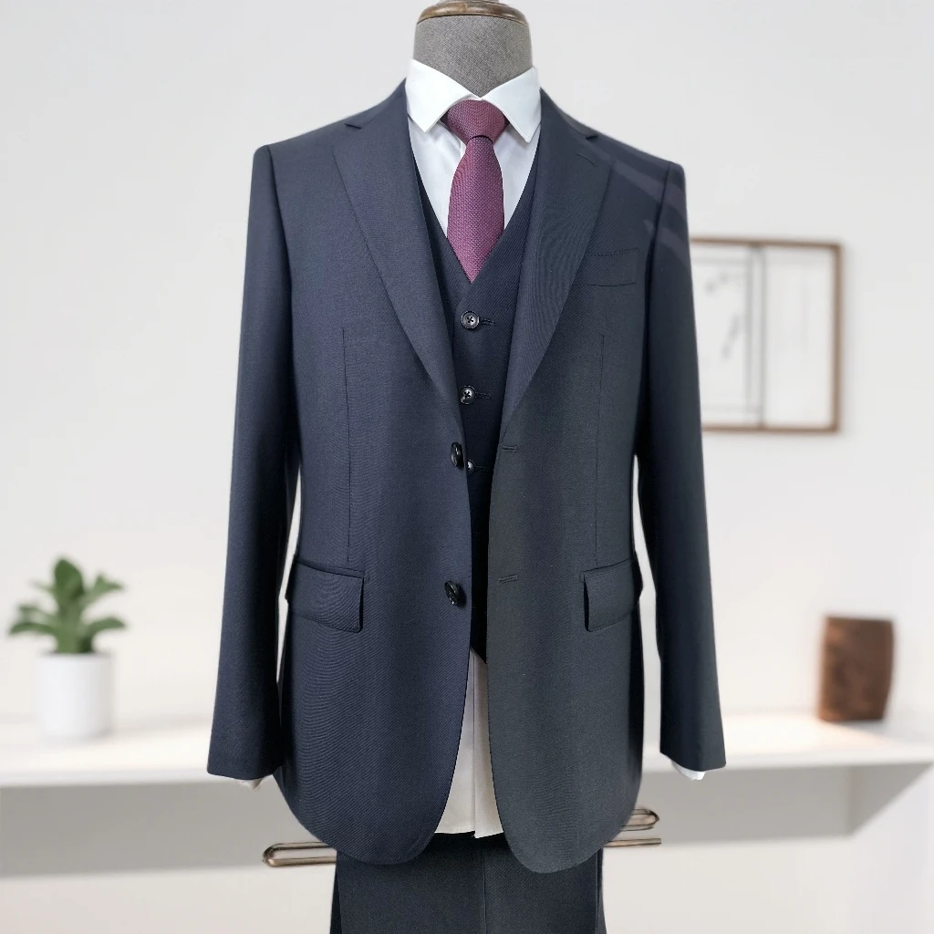 【100%绵羊毛西服套装】半麻衬轻奢手工定制商务休闲结婚男士正装