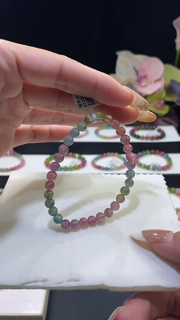 未镶嵌手链碧玺西瓜碧玺单圈5D