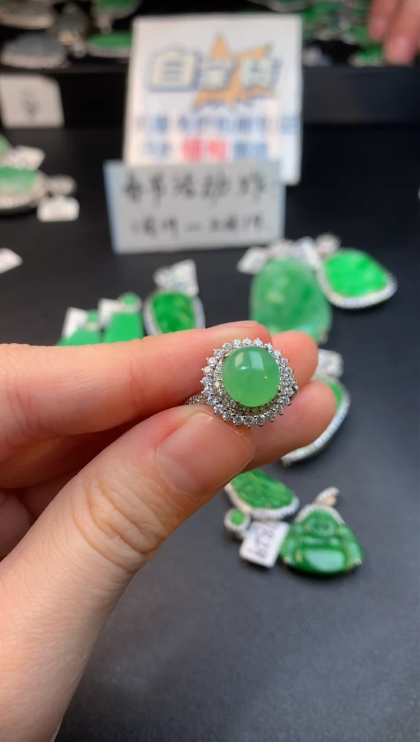 【闪购商品】翡翠戒指银S925镶嵌翡翠