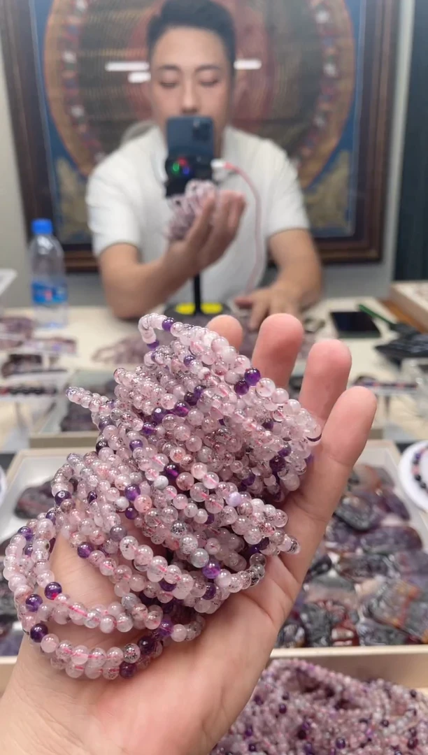 未镶嵌手串水晶超七黑加仑5mm 多样性发一