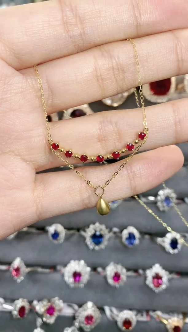 项链18K金镶嵌红宝石·