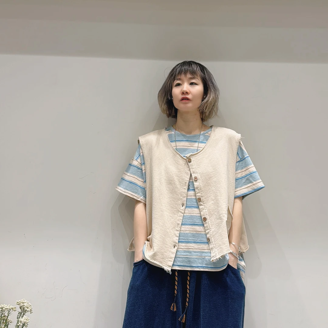 喜悦出品｜永生花｜薄款纯棉圈棉无边马甲