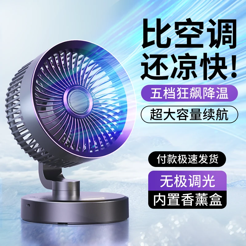 德国静音循环扇大风力电风扇插电式风扇宿舍出租屋台式桌面风扇