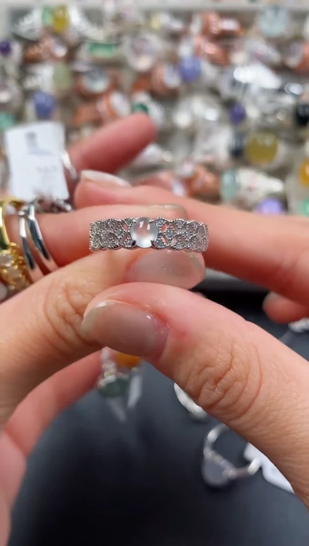 银S925镶嵌戒指翡翠3333333+1