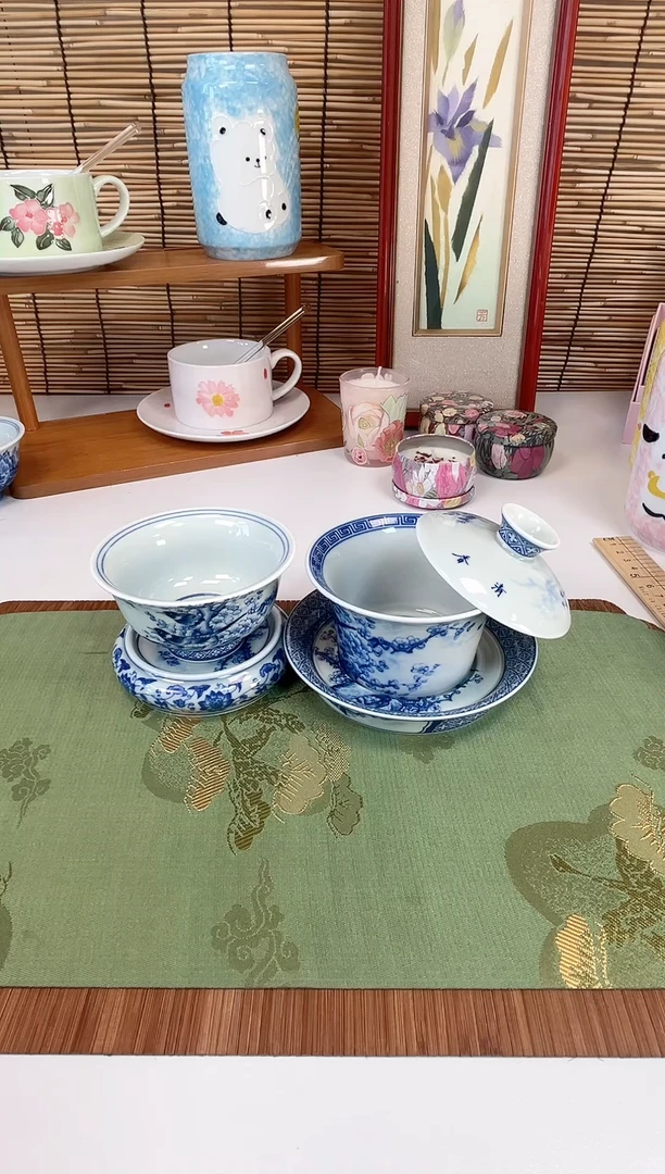 喜上眉梢马蹄盖碗135套组