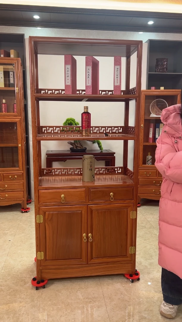 花梨木类端景台回字纹升级款柜子