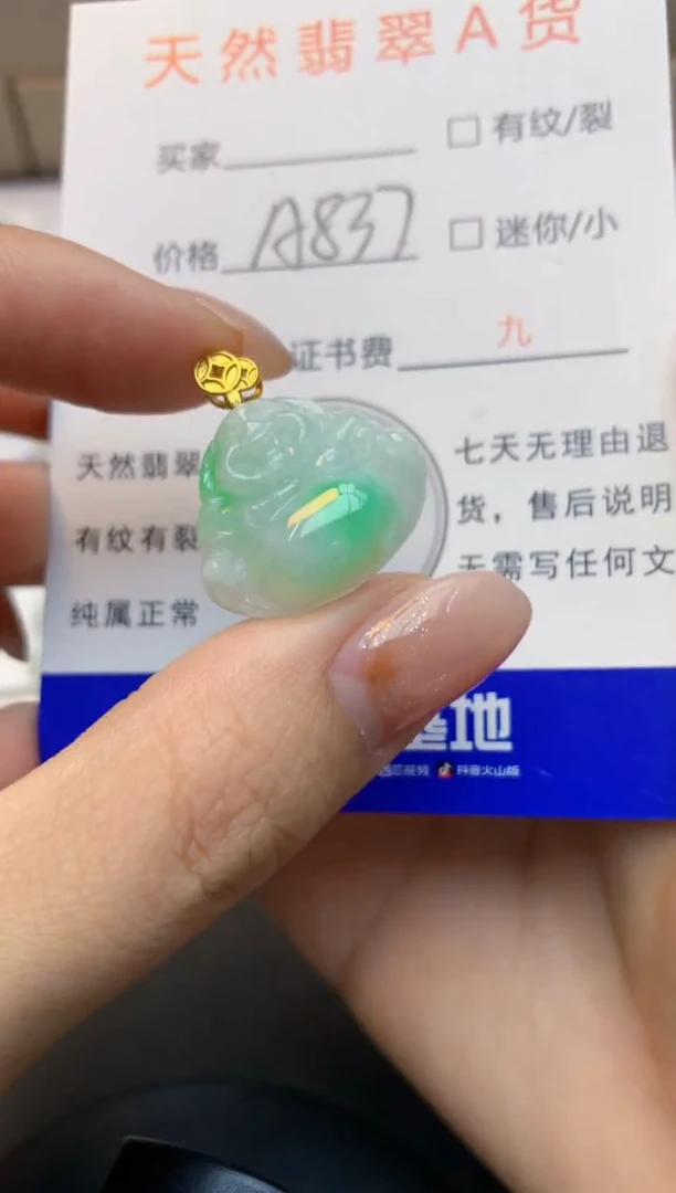 颈饰未镶嵌翡翠天然A货缅甸翡翠百元以上9元证书费自理