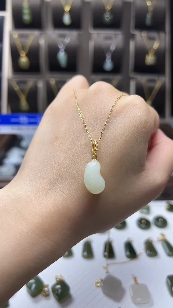 吊坠(不含链)银S925镶嵌和田玉吊坠(不含链) 银S925镶嵌 和田玉