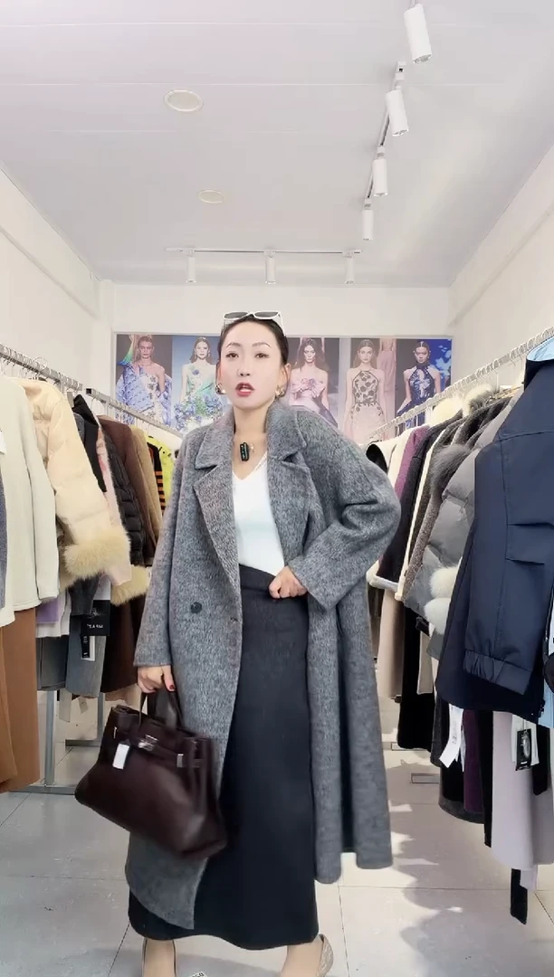 100澳洲超细羊毛高定款休闲羊毛大衣