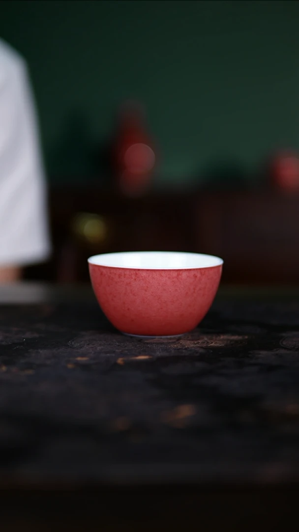 杯子景德镇纯手工陶瓷豇豆红