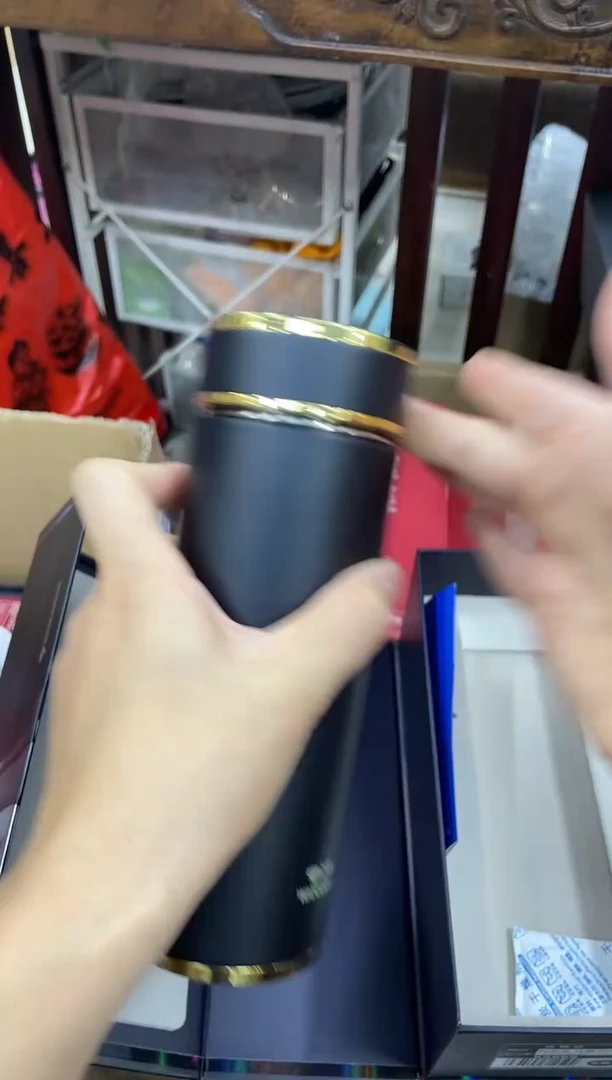 高硼硅玻璃无手柄款象家保温杯h21jl-500ml黑金