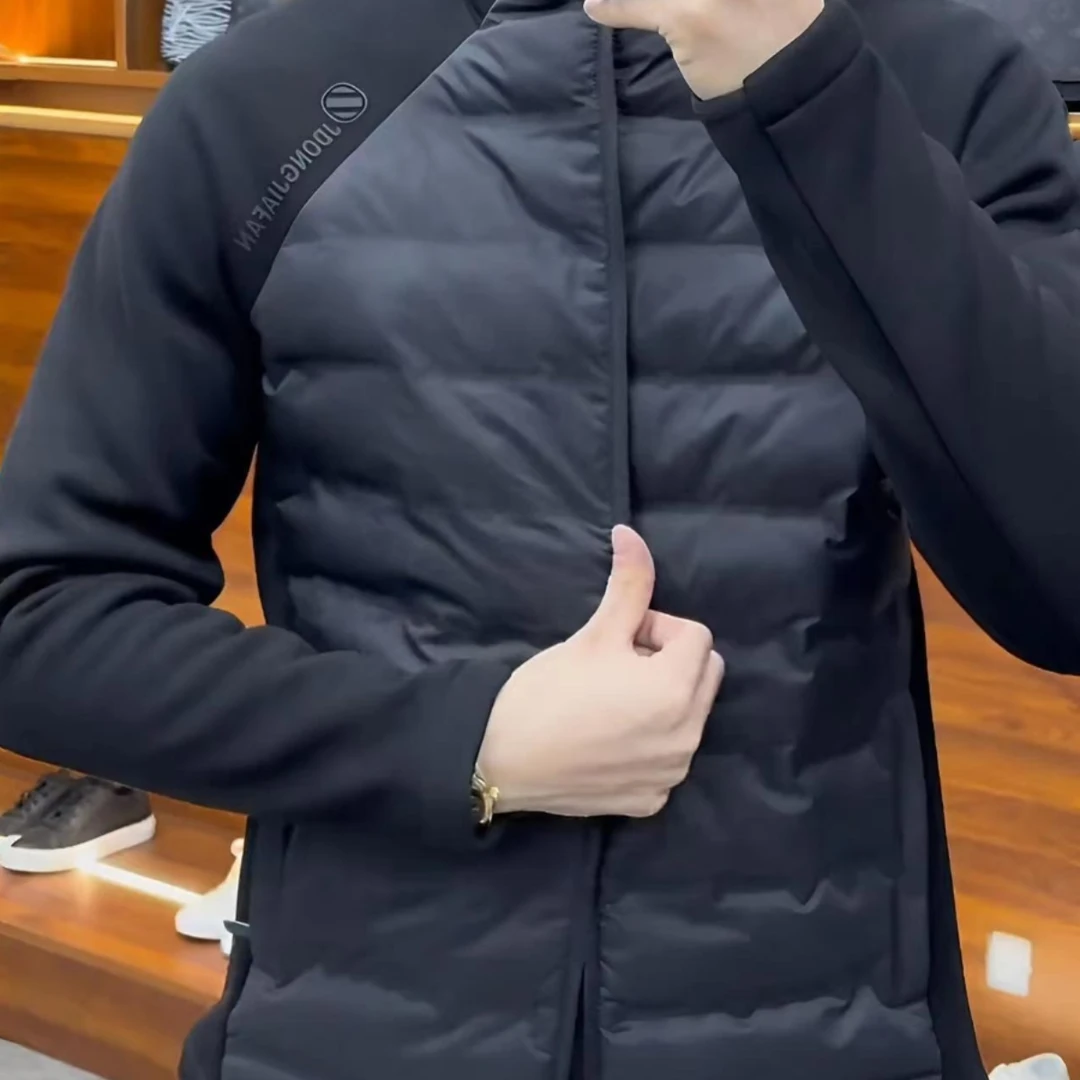 2025年新款秋冬季高端欧货男士休闲时尚百搭潮流帅气立领羽绒服