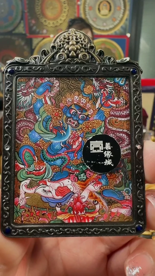 吊坠 壹善缘城手绘唐卡大黑天
