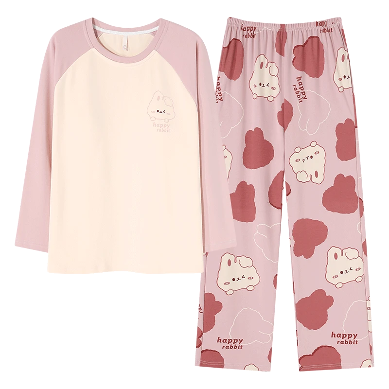 AM女士秋季舒适家居服睡衣带胸垫套装58293