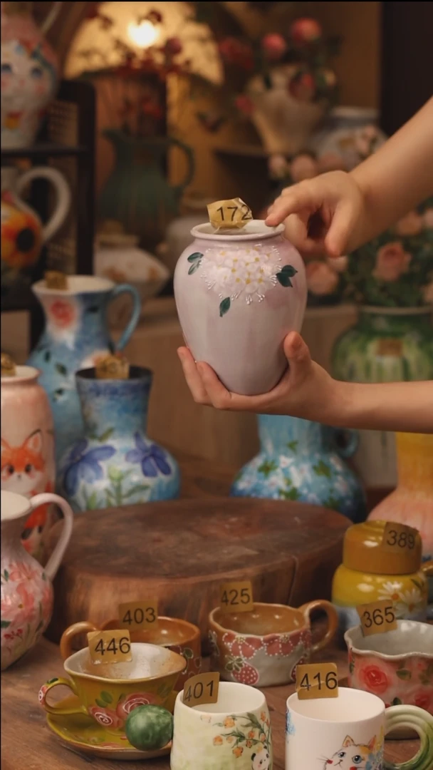 陶瓷景德镇设计师手作花器摆件侘寂风172