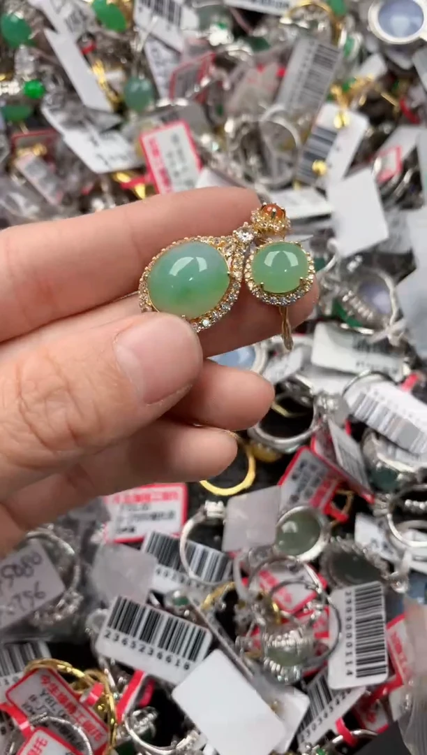 银S925镶嵌戒指翡翠333   2