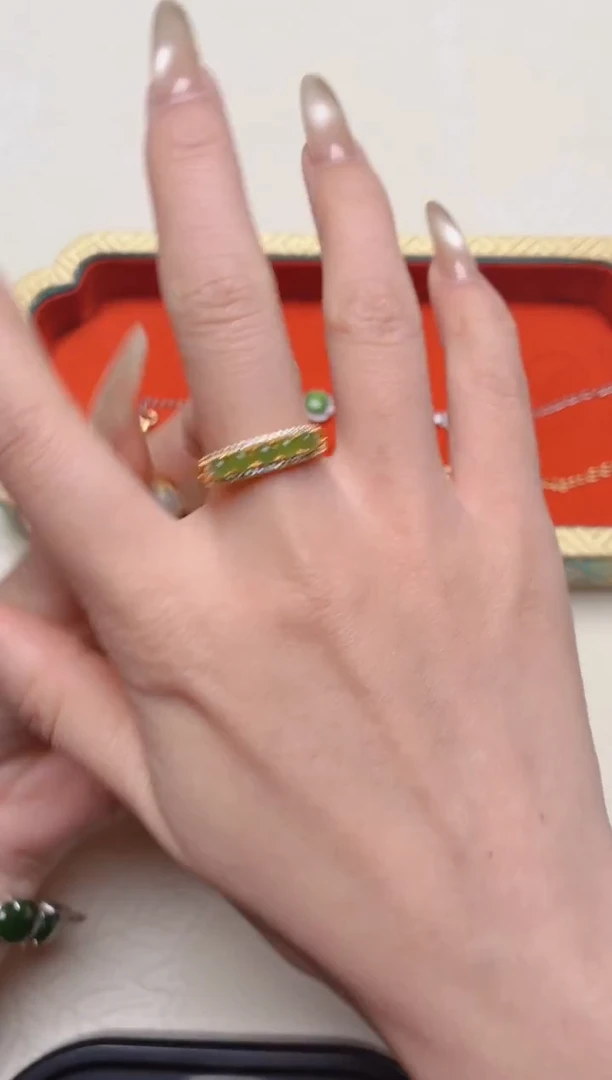 银S925镶嵌和田玉珠宝半成品51