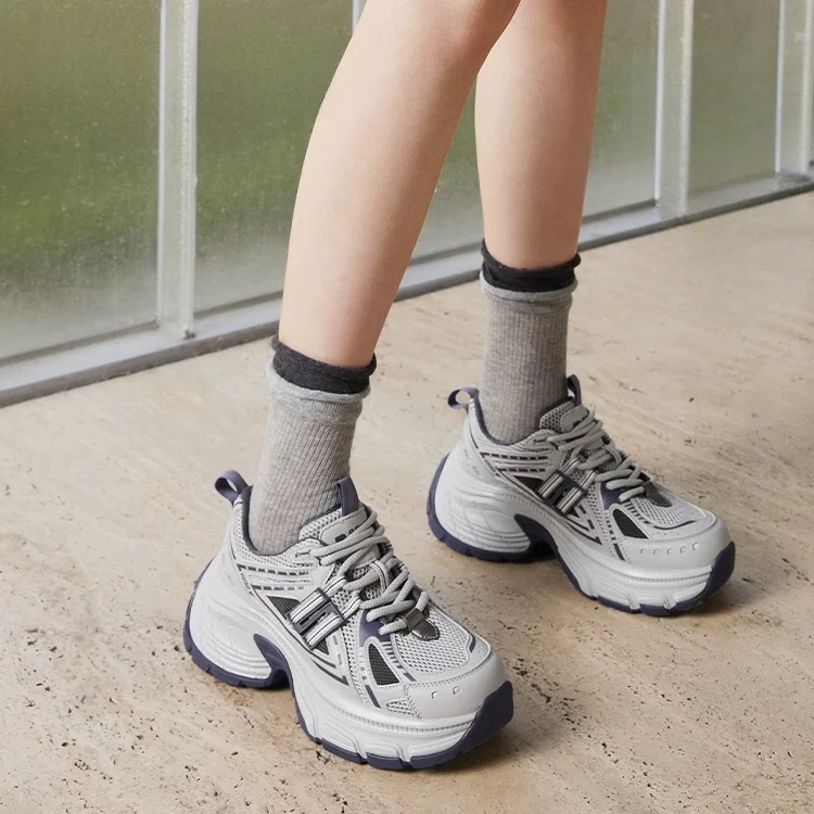 系带老爹鞋复古厚底增高时尚休闲鞋ins百搭秋冬季保暖运动女鞋