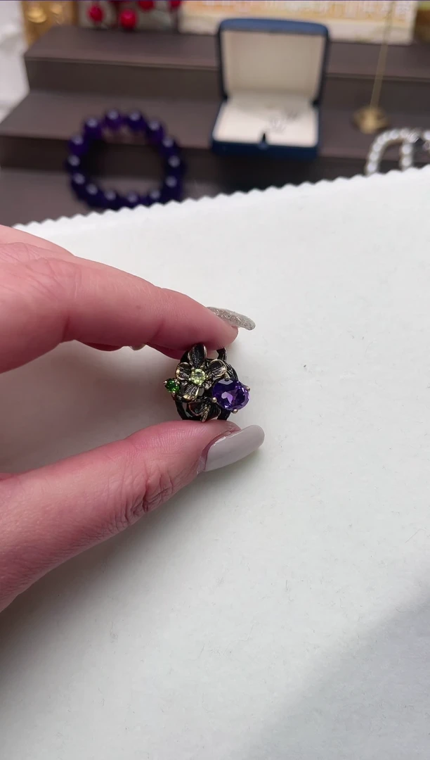 【闪购商品】紫晶戒指合金戒指th6387