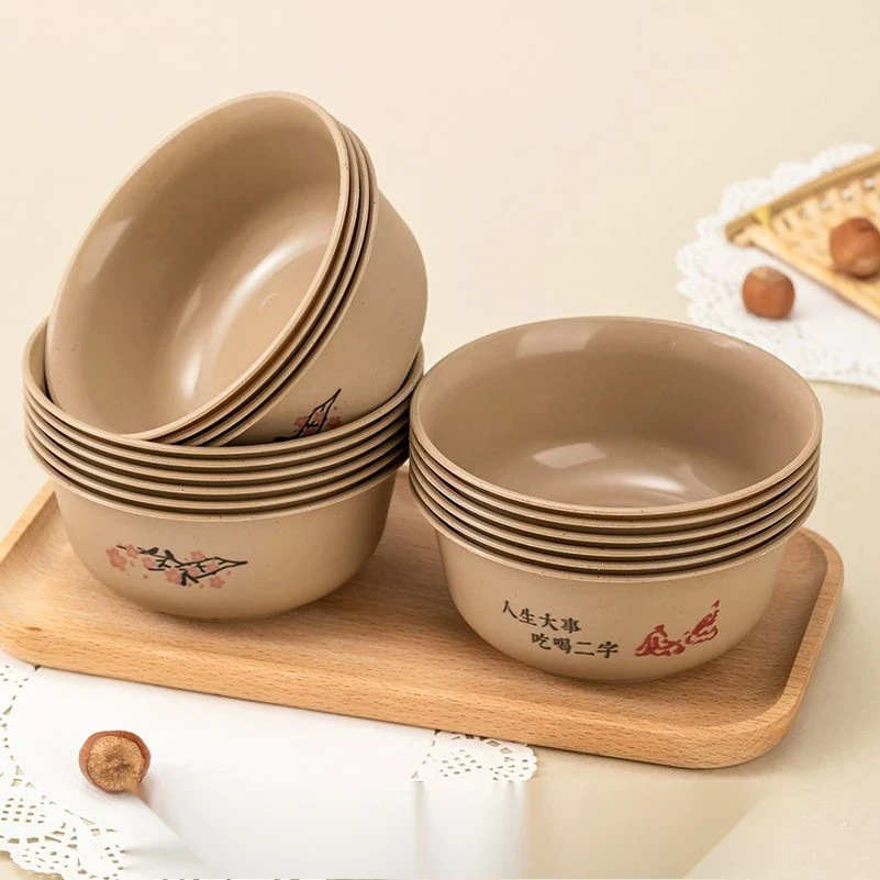 稻壳一次性餐具精致圆碗可降解家用环保食品级酒席加厚加硬简约