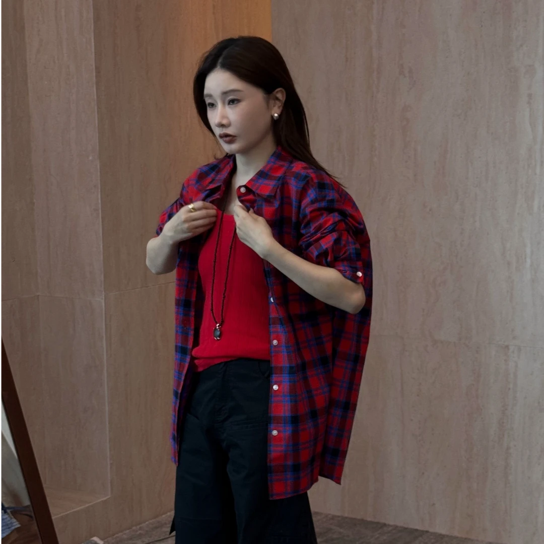 【CHUMINGMING】《绯格》色织格纹衬衣NH2531