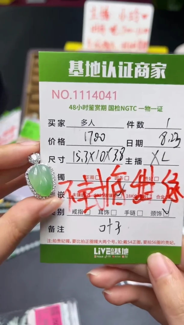 吊坠(不含链)银S925镶嵌翡翠多人