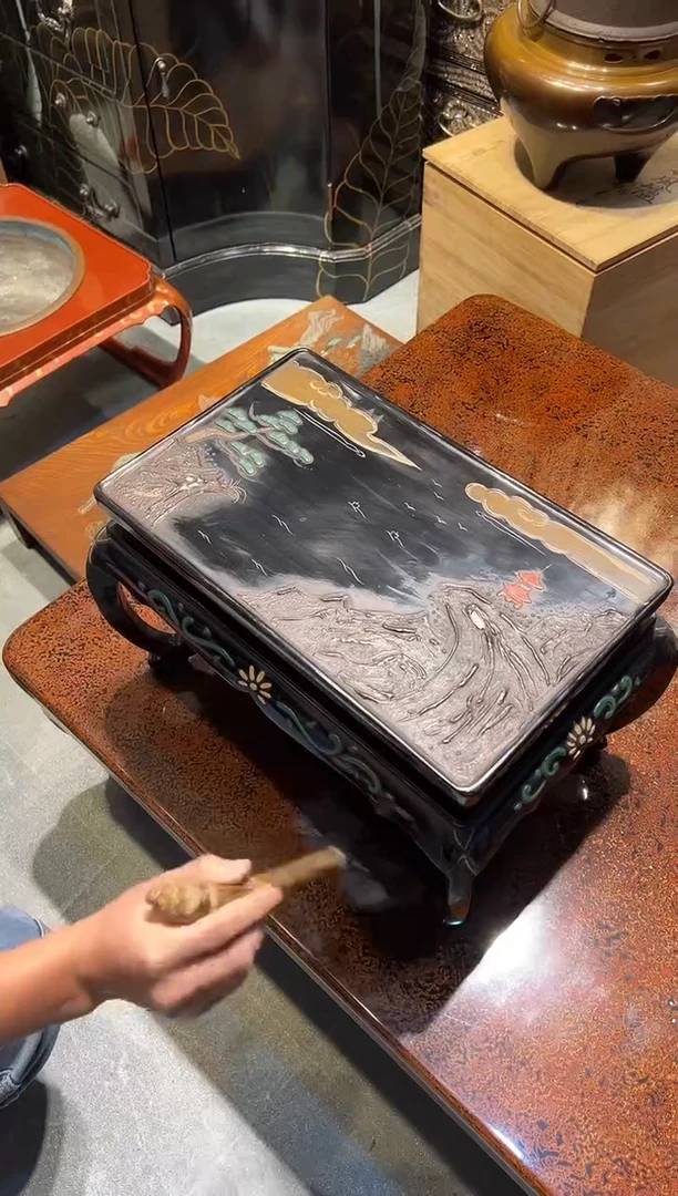 雕漆花几 大漆漆器大漆漆器