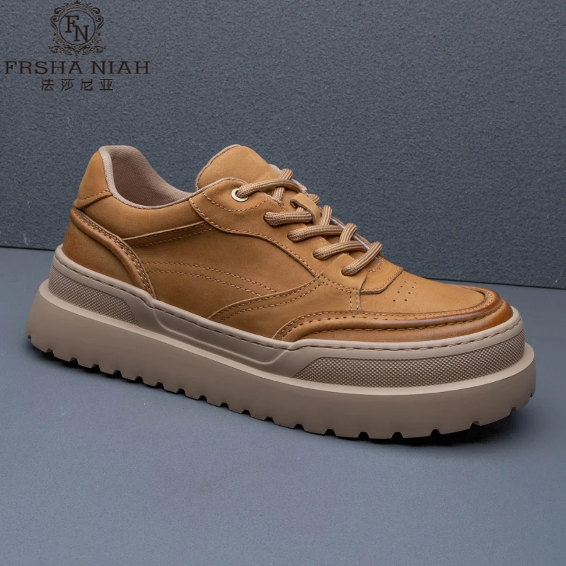 法莎尼亚男鞋秋季新款厚底轻便户外休闲鞋欧美高秋季复古透气板鞋