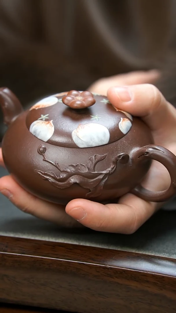【闪购商品】紫砂茶壶桃花石瓢壶