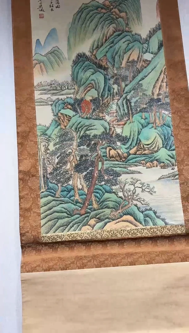 临摹画吴老师青山绿水图