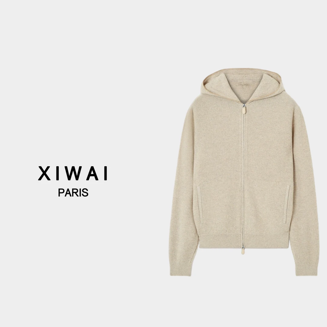 高级男装 秋冬新品25s男士Varallo羊绒吊目嵌花连帽针织外套 RW11