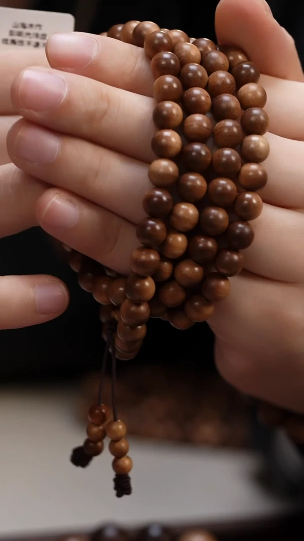 檀香木其他紫**澜老山檀香0.8圆珠多圈108颗多样式发其一药香微瑕