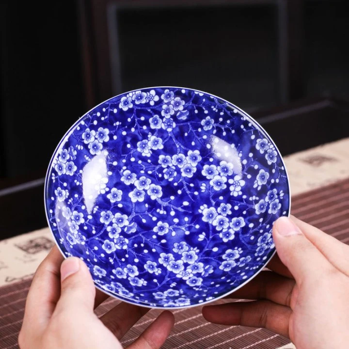 七丞堂陶瓷釉下青花冰梅壶承隔热茶托中式紫砂壶承碟小瓷盘家用