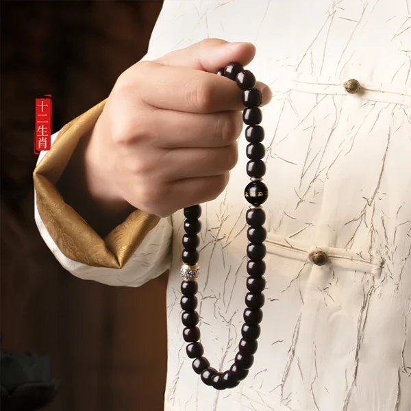 【十二生肖】菩提双圈手串溏心老料生肖文玩老型桶珠