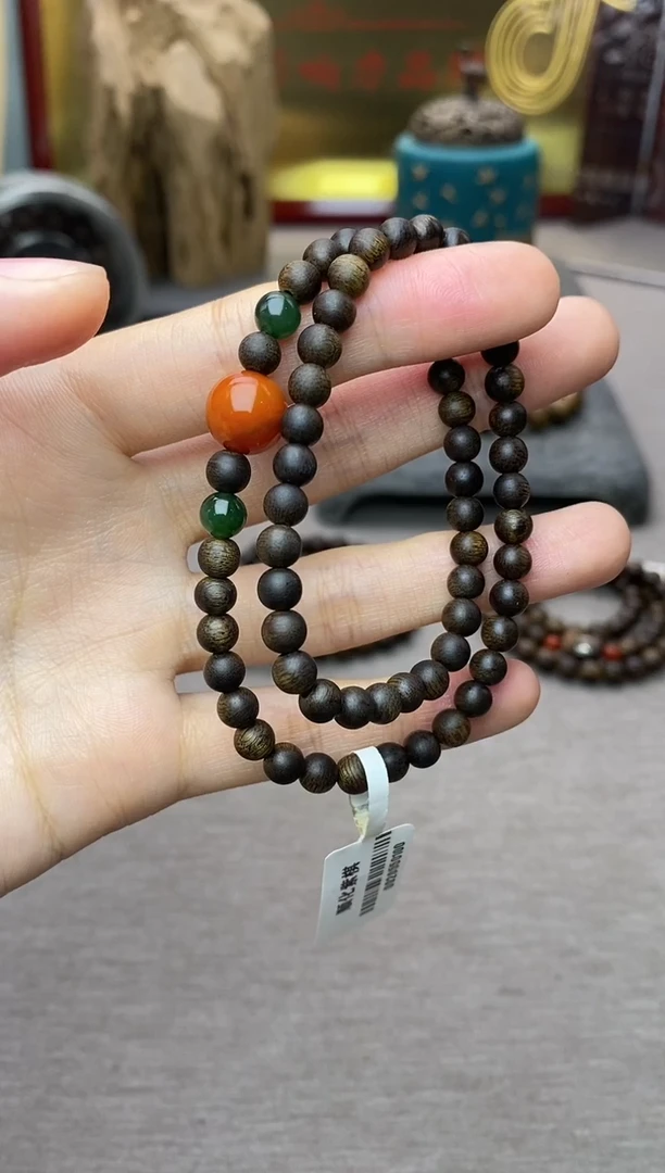 【闪购商品】沉香手串越南顺化紫棋糖结料0.5双圈沉水＋配饰