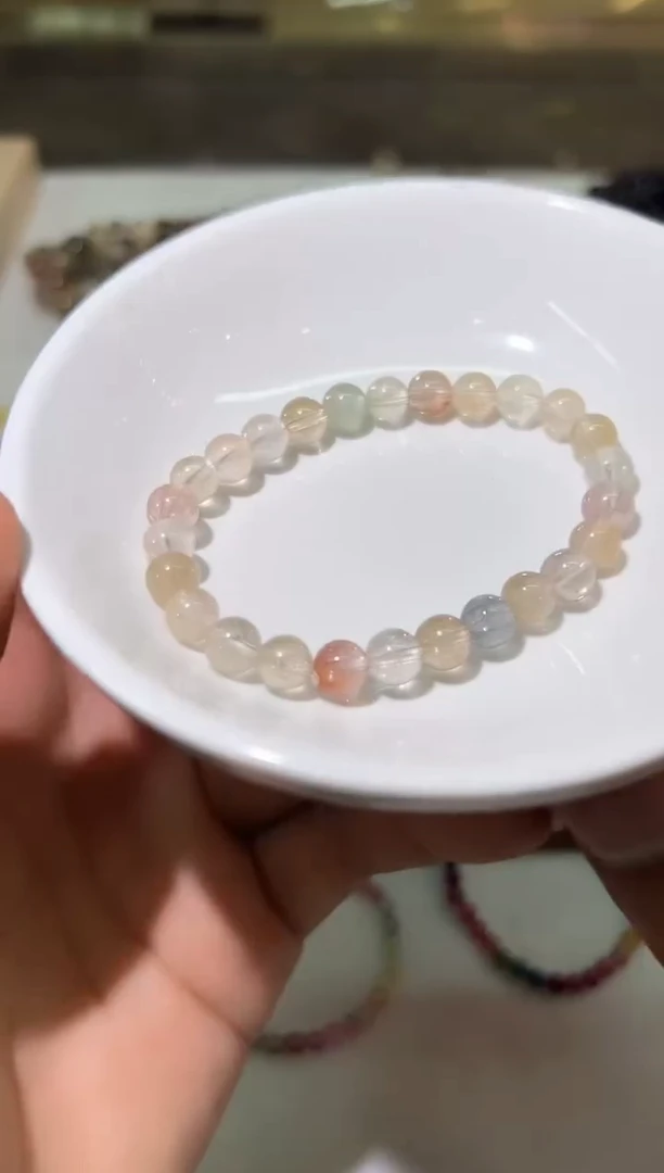 未镶嵌手串水晶彩色兔毛手串 多样性发其一