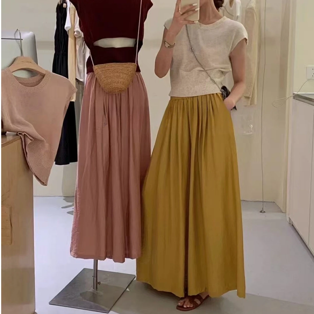 夏款女棉麻裙裤慵懒阔腿