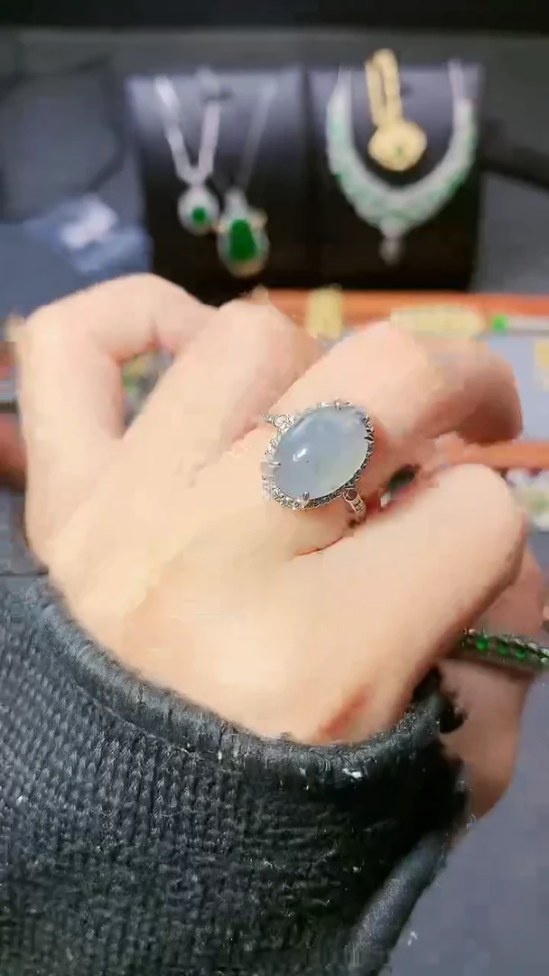 【闪购商品】翡翠戒指银S925镶嵌戒指