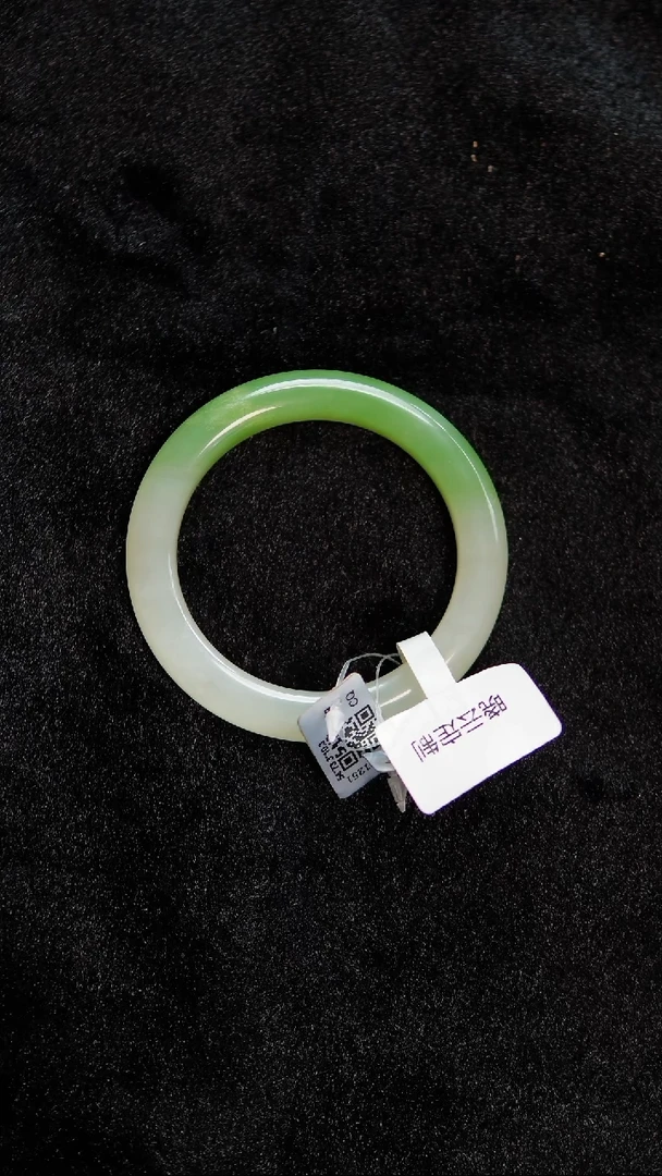 【闪购商品】和田玉手镯未镶嵌54圈口半山水翠青手镯