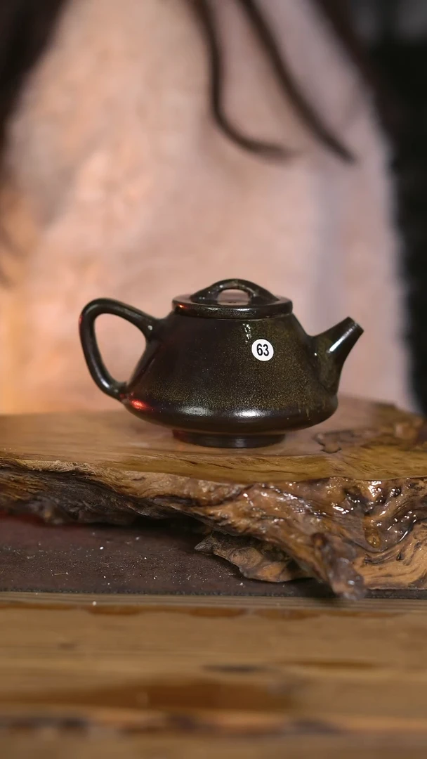 景德镇纯柴烧 乌金泥石瓢壶 63
