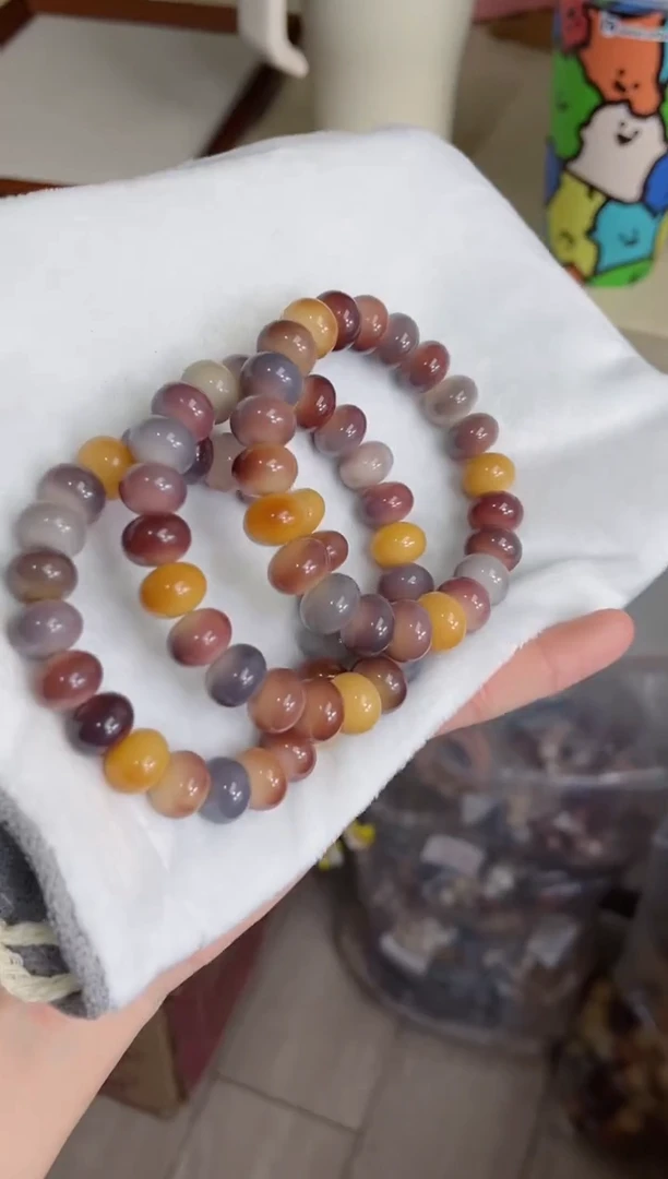 菩提根/象牙果手串v05紫美人玉化算盘9*12手串