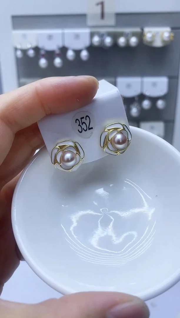 【闪购商品】淡水珍珠耳饰银S925镶嵌352