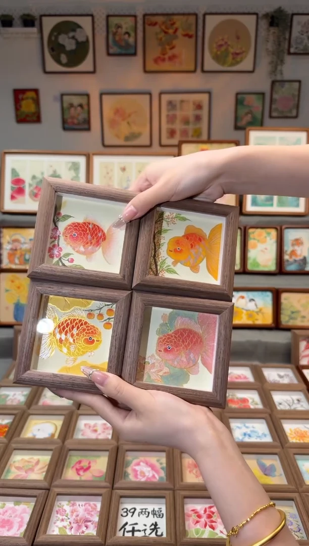 国画四幅荷花 手绘国画11