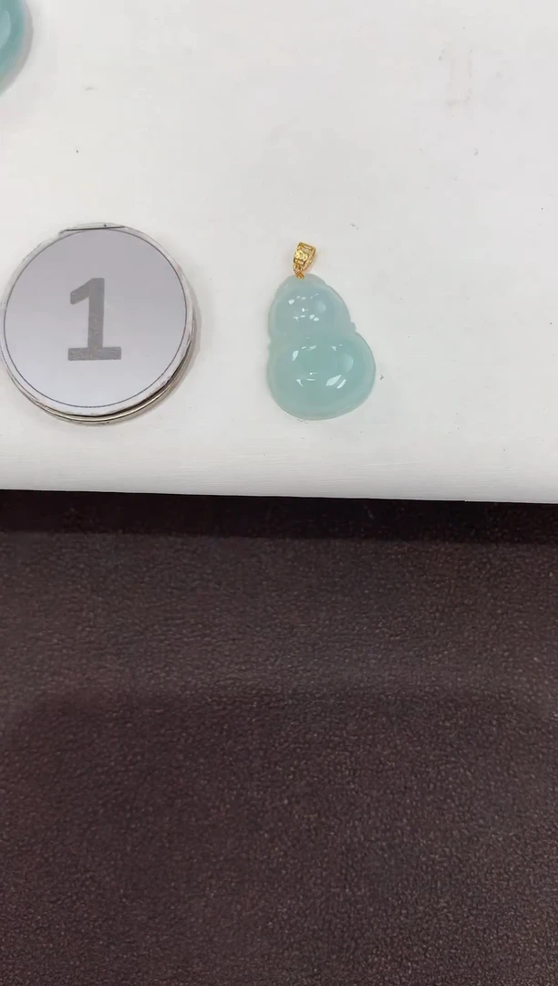 颈饰18K金镶嵌翡翠天然缅甸A货翡翠