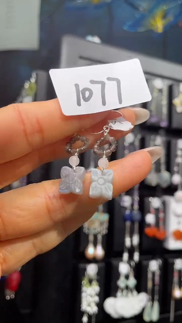 银S925镶嵌耳饰紫晶喜欢拍