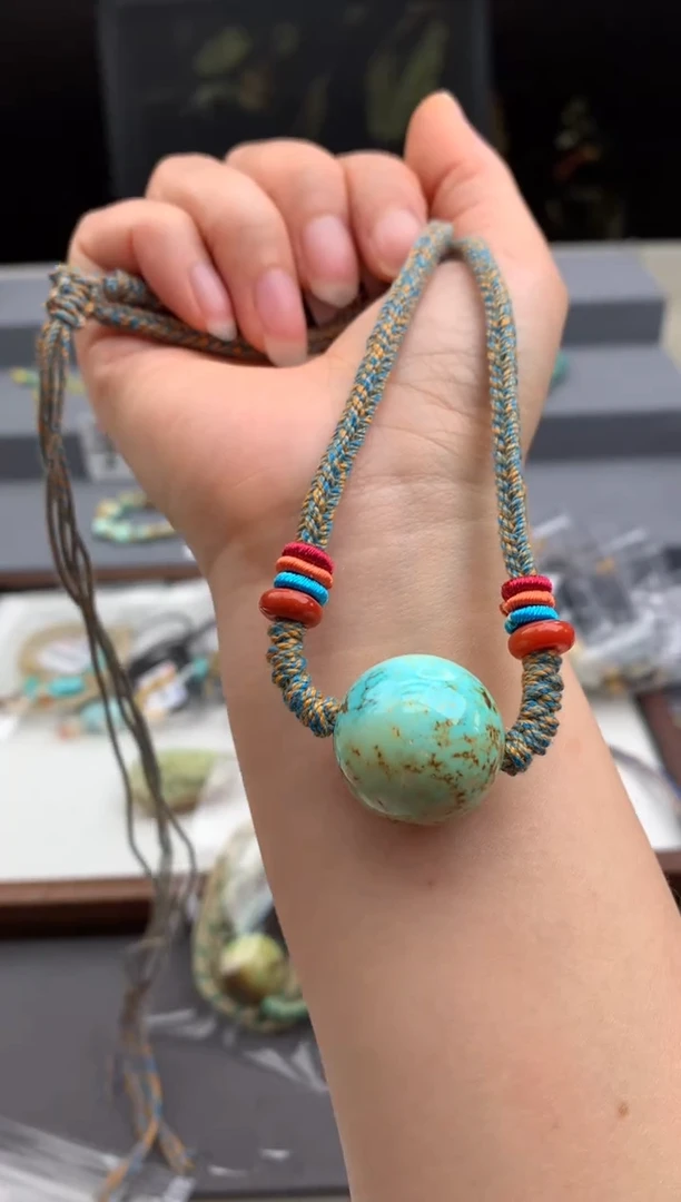 未镶嵌绿松石锁骨链茜.F13