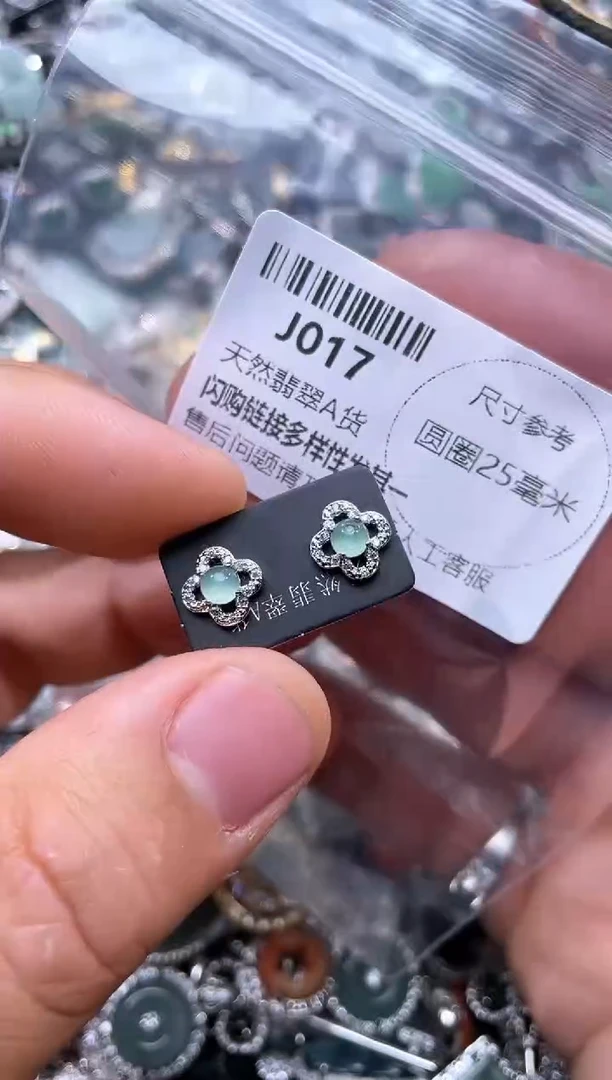 【闪购商品】翡翠颈饰未镶嵌J017耳钉