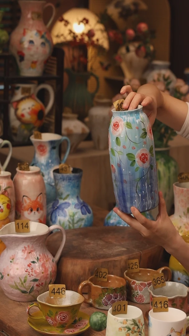 陶瓷景德镇设计师手作花器摆件侘寂风106