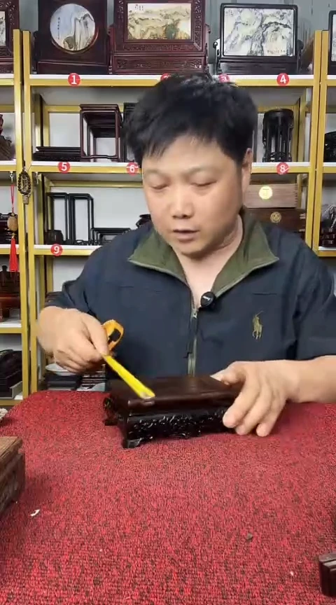 紫檀木类家具14.5*8.5CM1黑檀底座