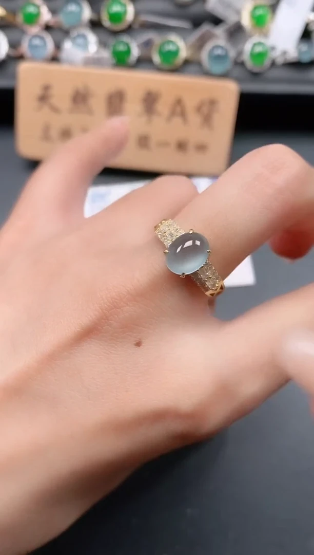 银S925镶嵌戒指翡翠11